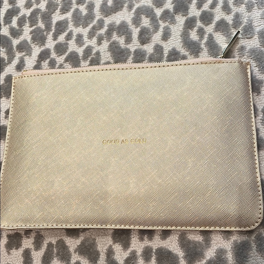 Chic Gold Pouch with Text